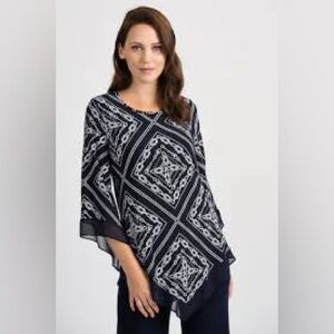 Joseph Ribkoff Chic navy and White Blouse